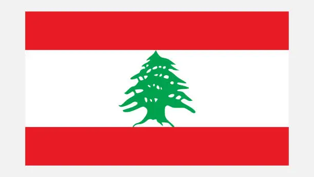 Vector illustration of LEBANON Flag with Original color