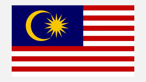 Vector illustration of MALAYSIA Flag with Original color