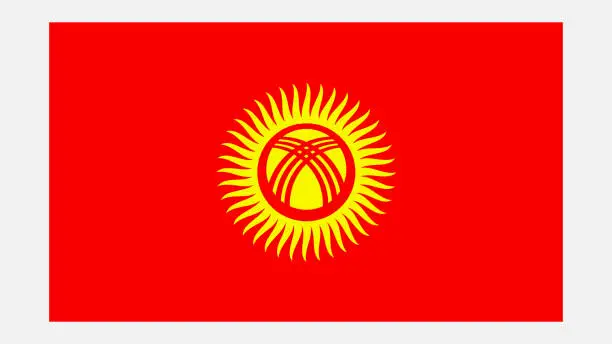 Vector illustration of KYRGYZSTAN Flag with Original color