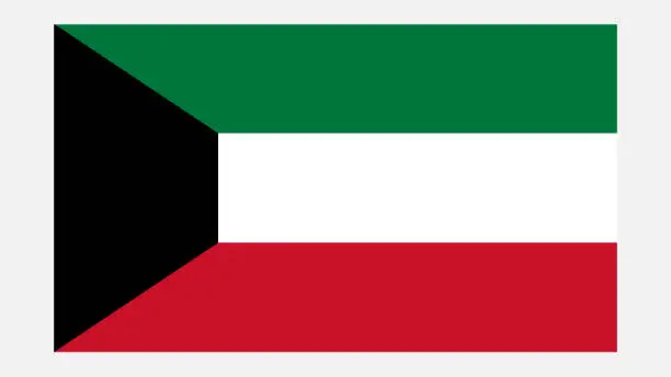 Vector illustration of KUWAIT Flag with Original color