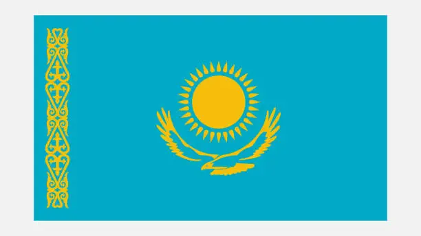 Vector illustration of KAZAKHSTAN Flag with Original color