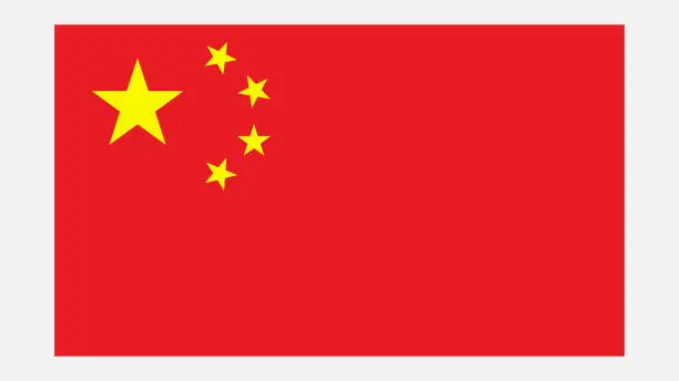 Vector illustration of CHINA Flag with Original color