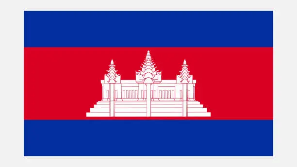 Vector illustration of CAMBODIA Flag with Original color