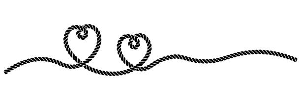 istock silhouette Two hearts rope continuous line art.double heart couple icon isolated on white background 2080790352
