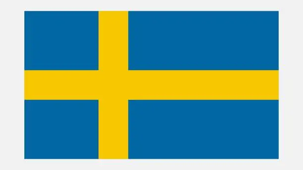 Vector illustration of SWEDEN Flag with Original color