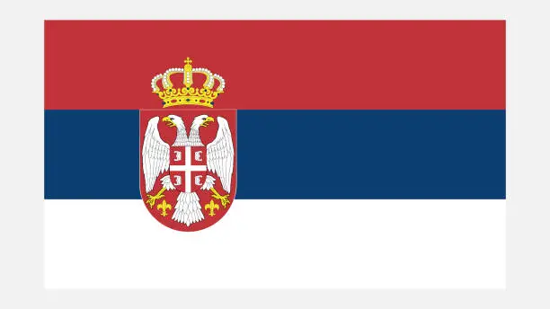 Vector illustration of SERBIA Flag with Original color