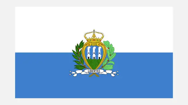 Vector illustration of SAN MARINO Flag with Original color