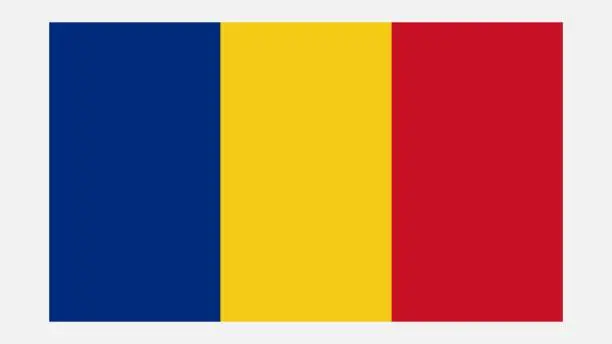 Vector illustration of ROMANIA Flag with Original color