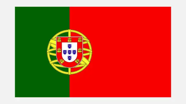 Vector illustration of PORTUGAL Flag with Original color