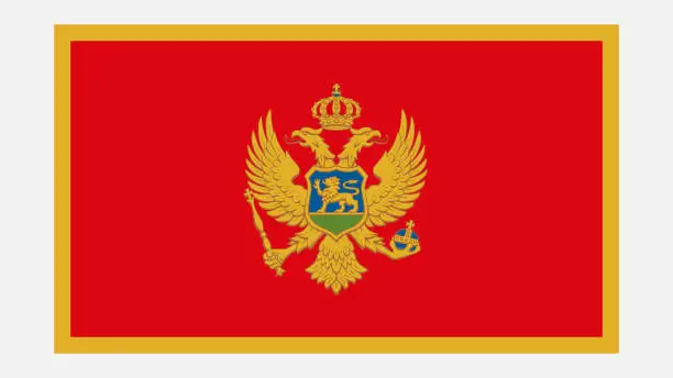 Vector illustration of MONTENEGRO Flag with Original color