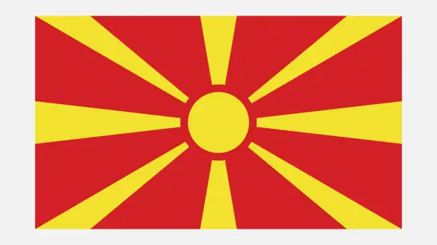 Vector illustration of MACEDONIA Flag with Original color