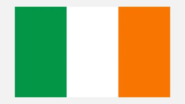 Vector illustration of IRELAND Flag with Original color