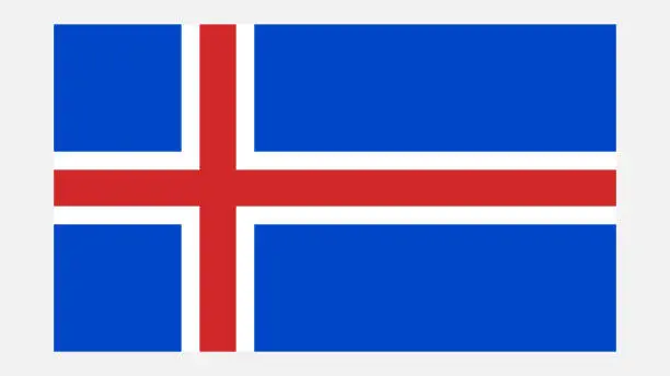 Vector illustration of ICELAND Flag with Original color