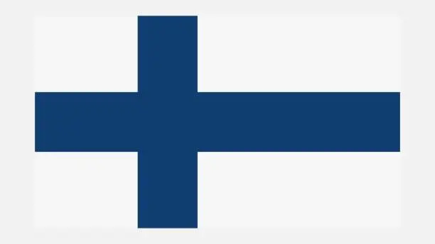 Vector illustration of FINLAND Flag with Original color