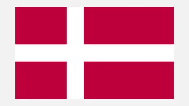 Vector illustration of DENMARK Flag with Original color