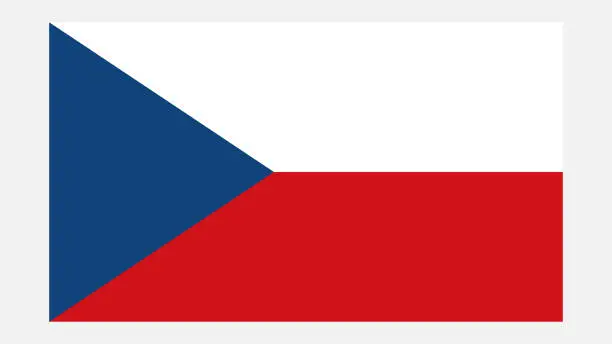 Vector illustration of CZECH REPUBLIC Flag with Original color