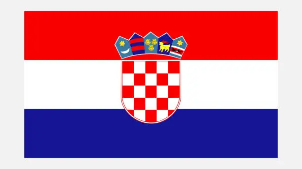 Vector illustration of CROATIA Flag with Original color