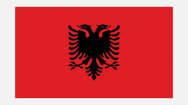 Vector illustration of ALBANIA Flag with Original color