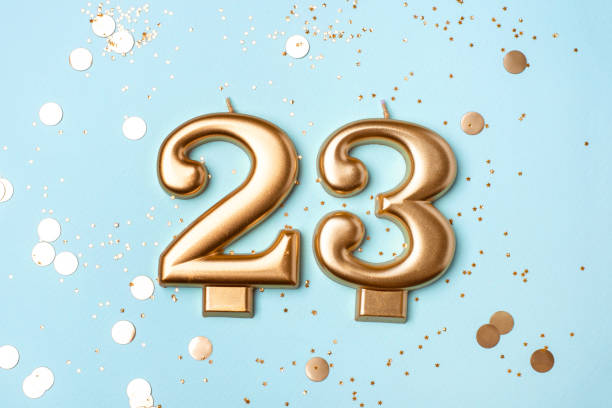 istock 23 years celebration. Greeting banner. 2080827463