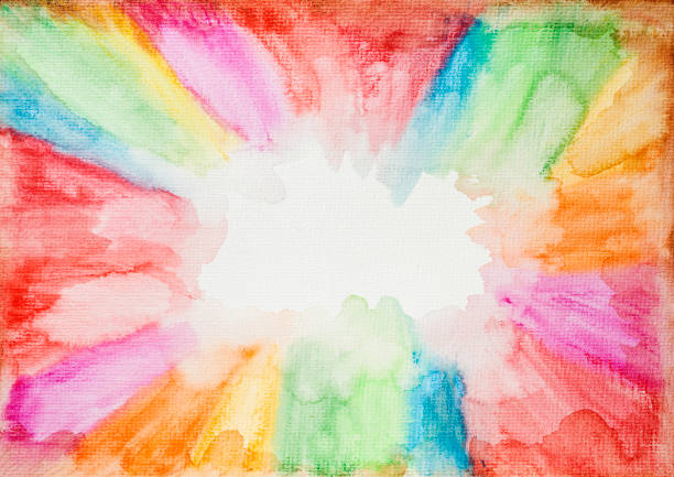 Colorful abstract watercolor paints on white canvas. Watercolor background