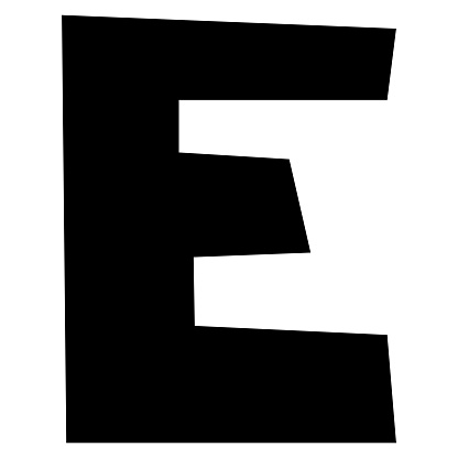 English alphabet  E 1 cute on a white background, vector illustration.