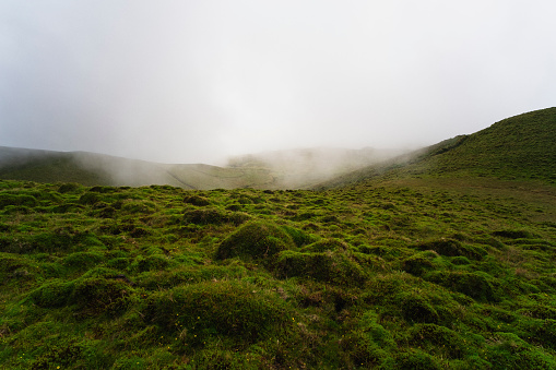 Photo of a landscape in the São Jorge Island in Azores, Portugal.