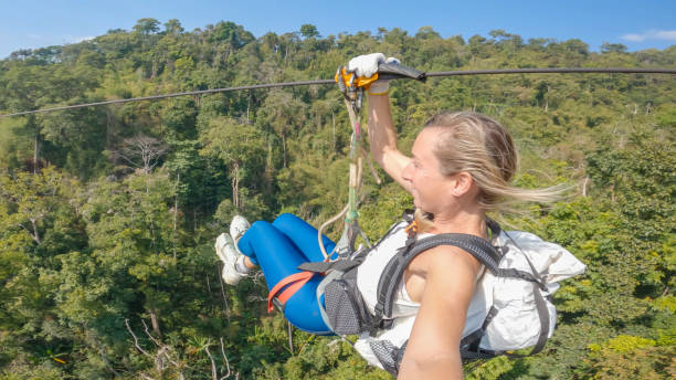 istock Jungle Flight: A Young Woman's Adventure Zip-Lining in Laos 2080912630