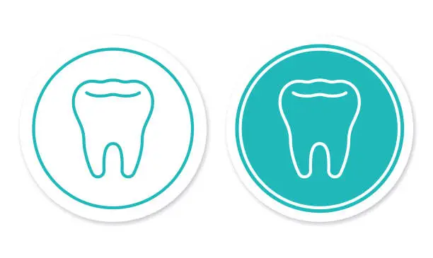 Vector illustration of Tooth Line Icon Symbol