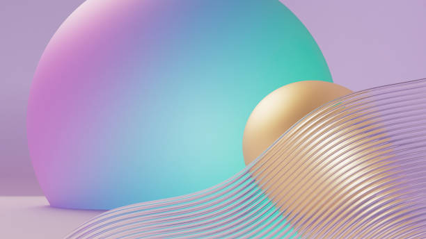 istock Abstract Geometry And Glass Elements - Color Gradient, Purple And Green - Copy Space 2080930182