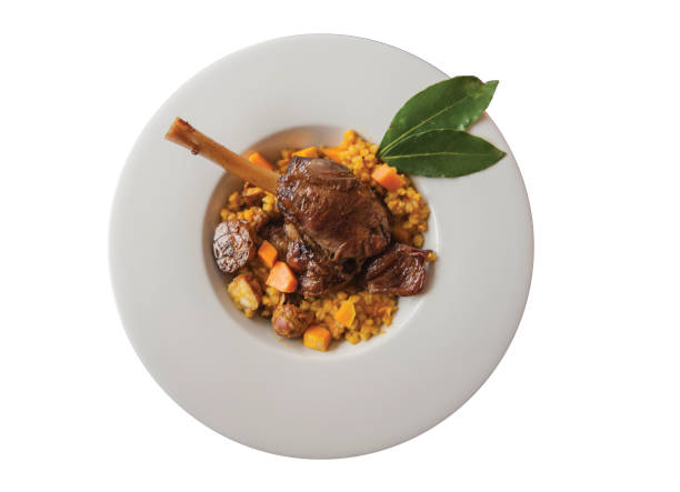 istock Wheat Risotto With Pumpkin Sauce and Shank 2080999512