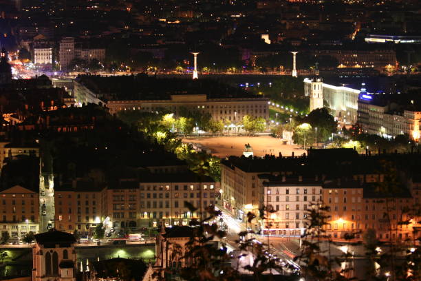 istock Views by night from Lyon in France 2081038573