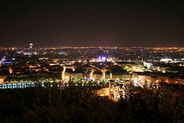 istock Views by night from Lyon in France 2081038575