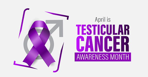 Testicular cancer awareness month campaign banner. Observed in April. Male reproductive health issue.