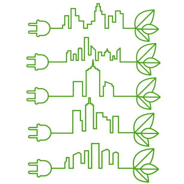 Vector illustration of Eco city design template vector illustration