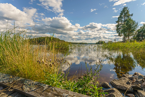 View over lake Barken in Smedjebacken county, Dalarna province, Sweden