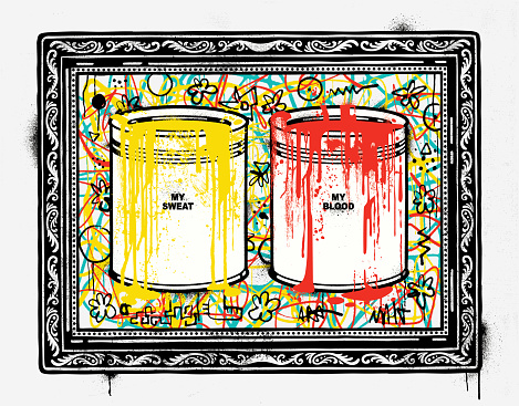Two cans of paint symbolizing artist struggles