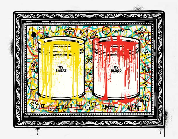 Vector illustration of Cans of paint, street art graffiti