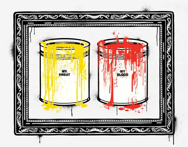 Vector illustration of Cans of paint, street art graffiti