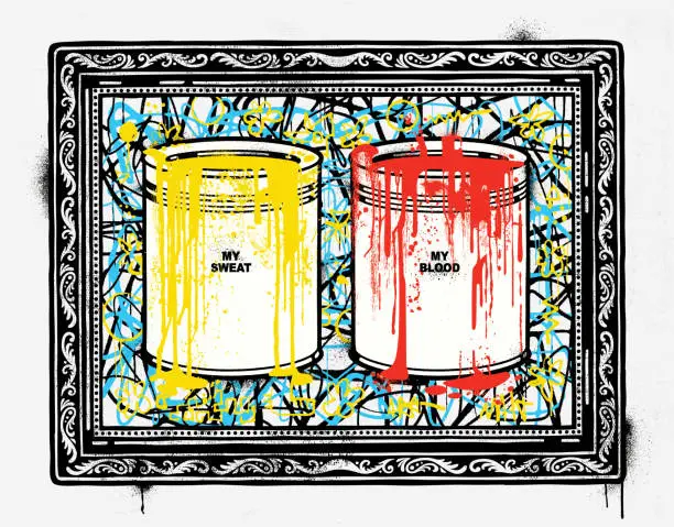 Vector illustration of Cans of paint, street art graffiti