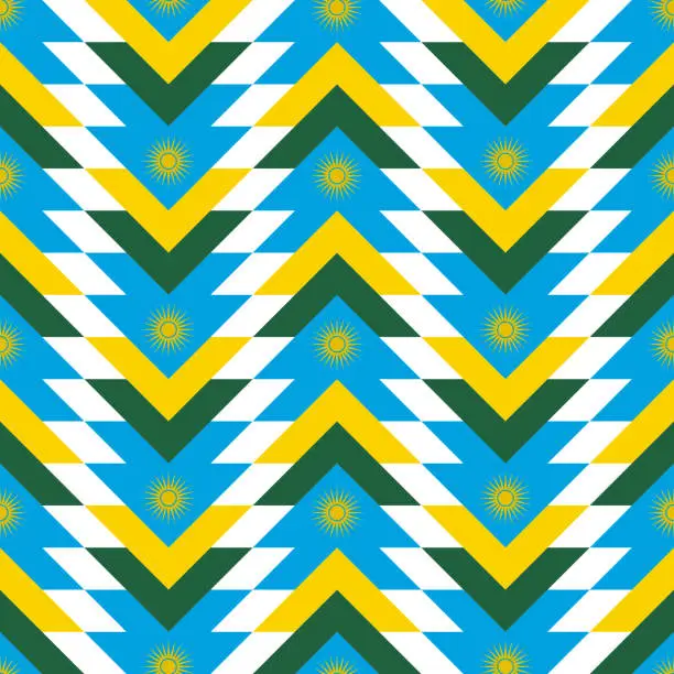Vector illustration of rwanda pattern design. african motif. chevron background. vector illustration