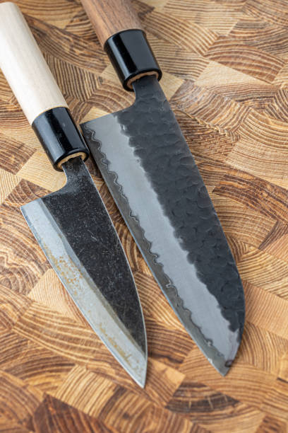 istock Japanese premium knives released.Damascus steel pattern.Background with a pattern of Damascus steel. 2081161568