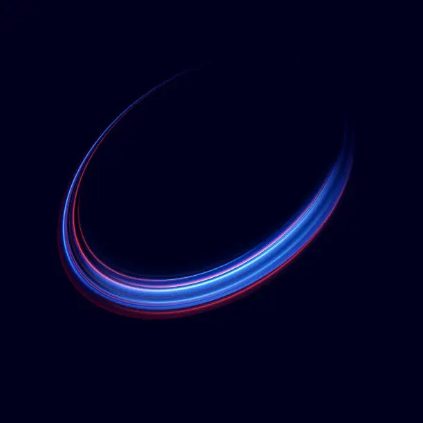 Vector illustration of Blue neon ring. Glowing circle. Glow effect. Round light frame. abstract light lines of movement and speedAbstract light lines of movement and speed. light blue ellipse.