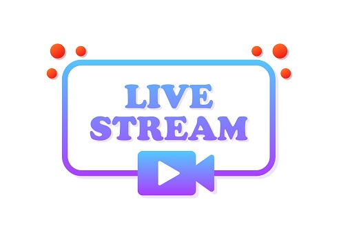 Live stream banner icon. Flat style. Vector icon