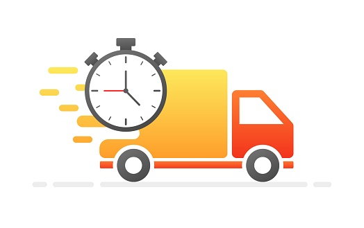 Delivery truck icon. Flat style. Vector icon