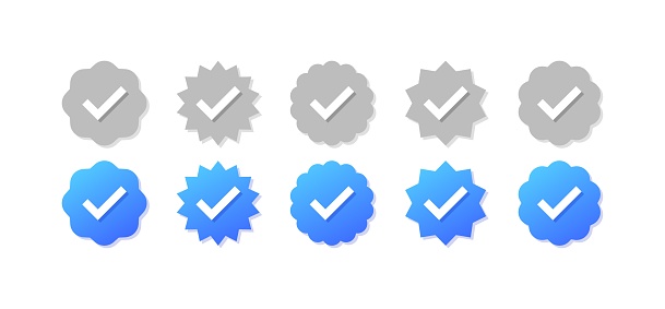 Check mark icon set. Verified icons. Flat style. Vector icons