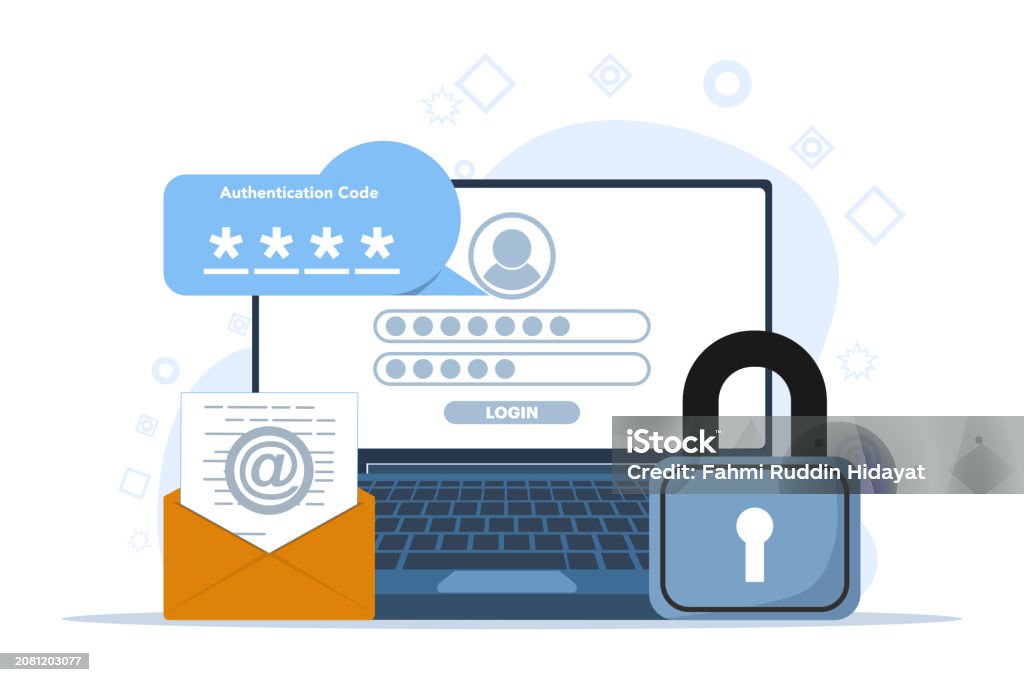 2 Step Authentication Concept Secure Login Password Verification Or Sms ...