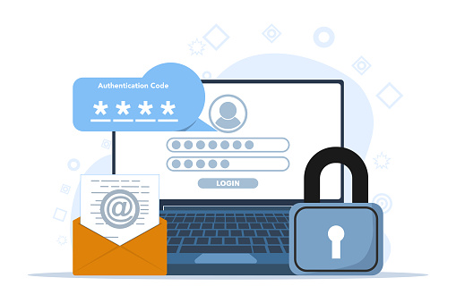 2 Step Authentication Concept Secure Login Password Verification Or Sms ...