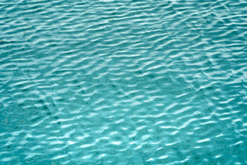 Full frame abstract light blue ripply water surface