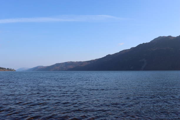 View across Loch Ness on a clear sunny day in winter