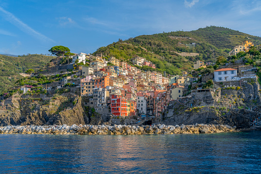 Vernazza is one of the five towns that make up the Cinque Terre region in Italy. Composite photo